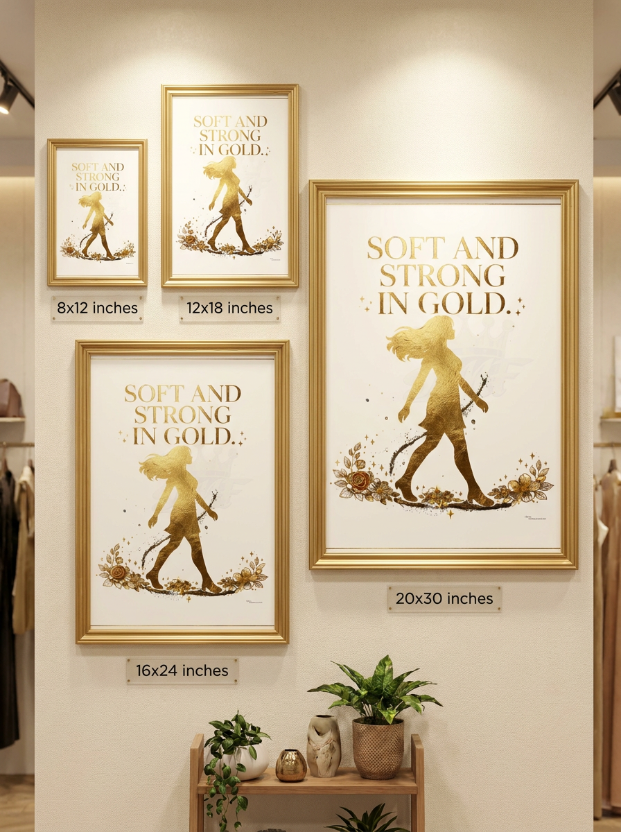 Soft and Strong in Gold — 8×12" Digital Printable Wall Art | Boydreys Marqué