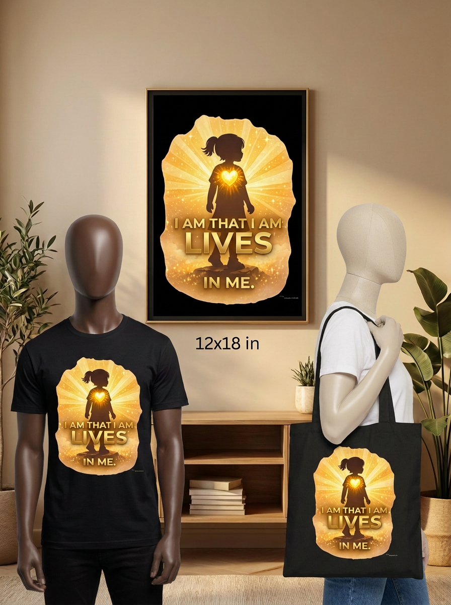 Faith Gift Bundle — T-Shirt, Tote & Wall Art | I Am That I Am | Printable Instant Download