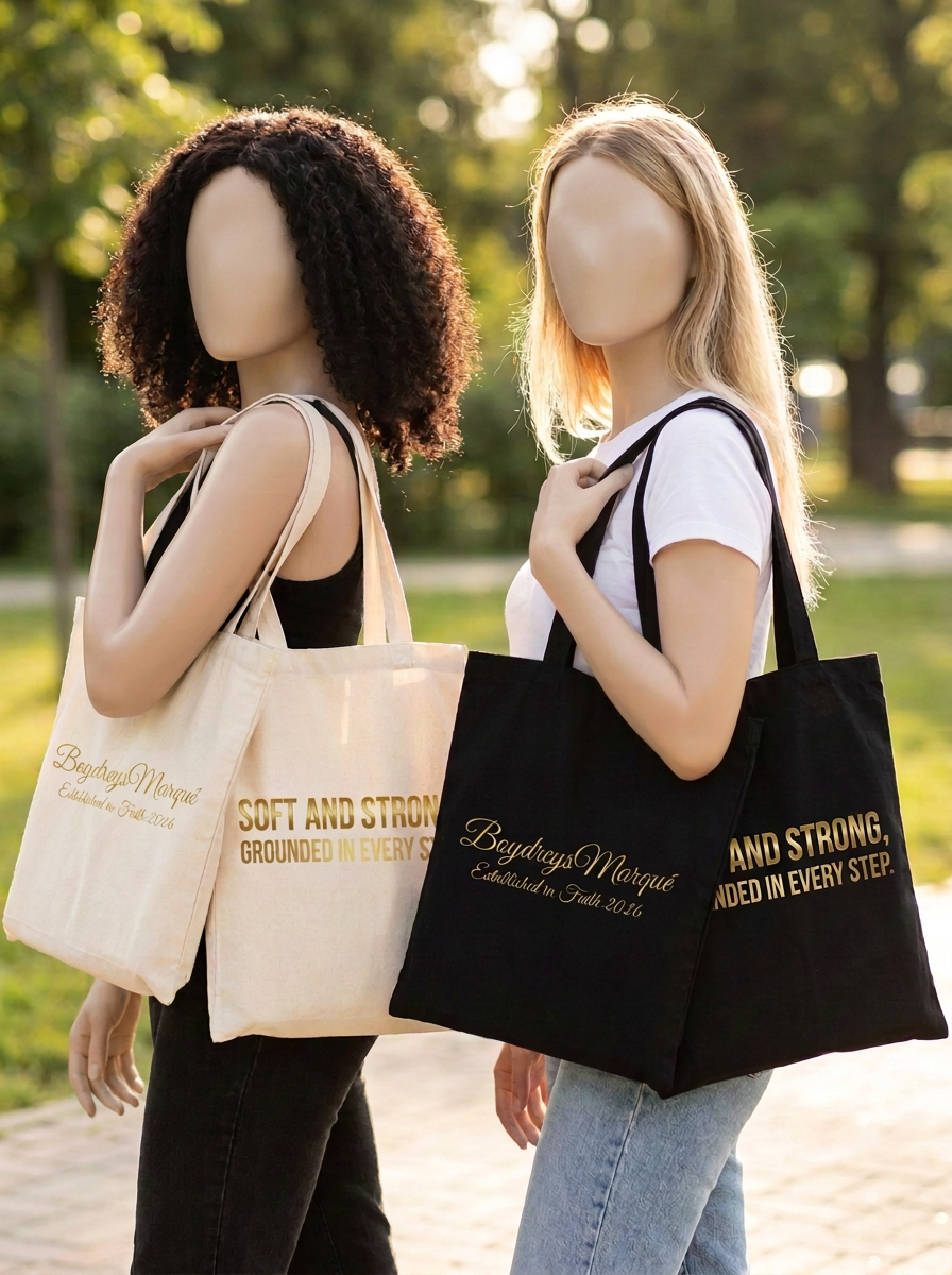 Soft and Strong, Grounded in Every Step — Tote Bag Digital Printable | Boydreys Marqué