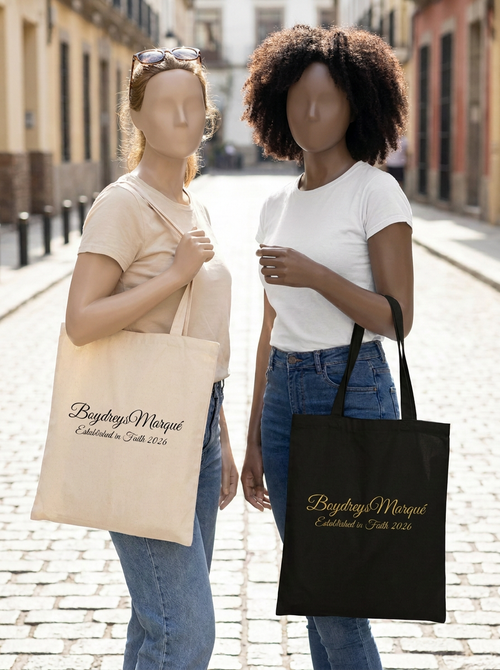 BM Established in Faith. 2026.-Gold — Tote Bag Digital Printable | Boydreys Marqué