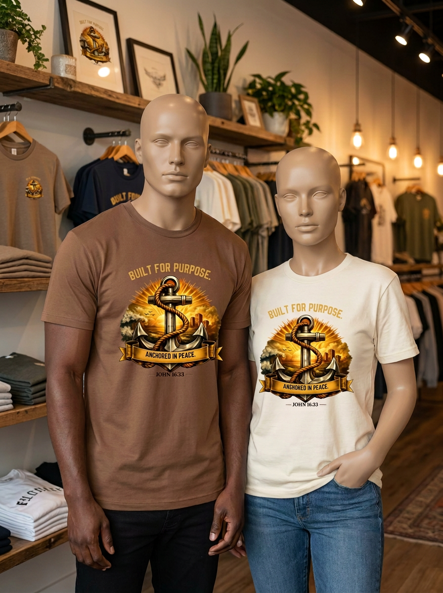 Built For Purpose. Anchored In Peace — T-Shirt-Digital Printables  | Boydreys Marqué