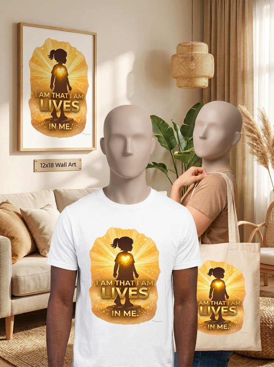 Faith Gift Bundle — T-Shirt, Tote & Wall Art | I Am That I Am | Printable Instant Download