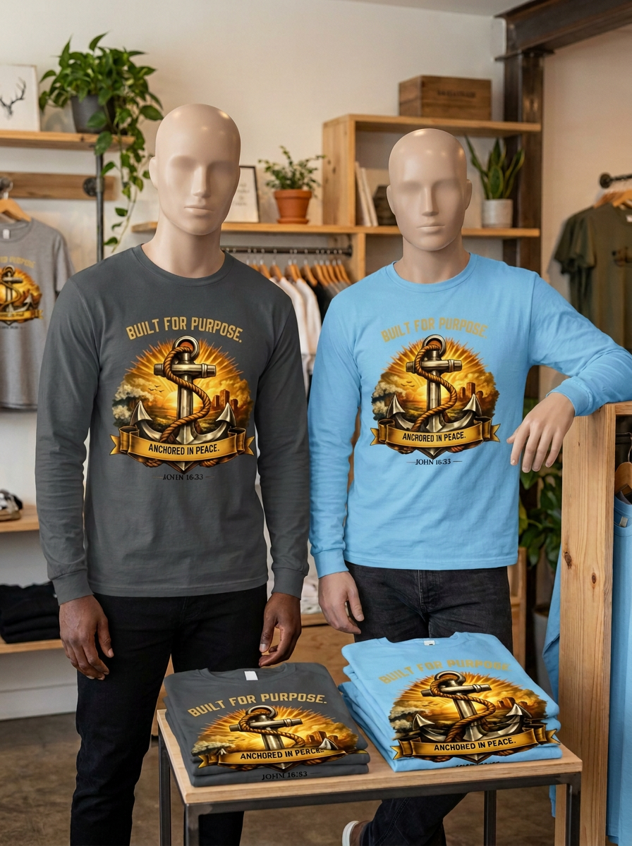 Built For Purpose. Anchored In Peace — T-Shirt-Digital Printables  | Boydreys Marqué