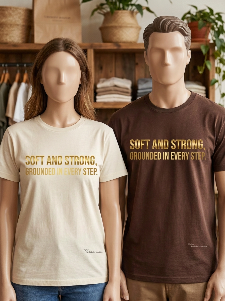 Soft & Strong · Grounded in Every Step — T-Shirt Digital Printable | Boydreys Marqué